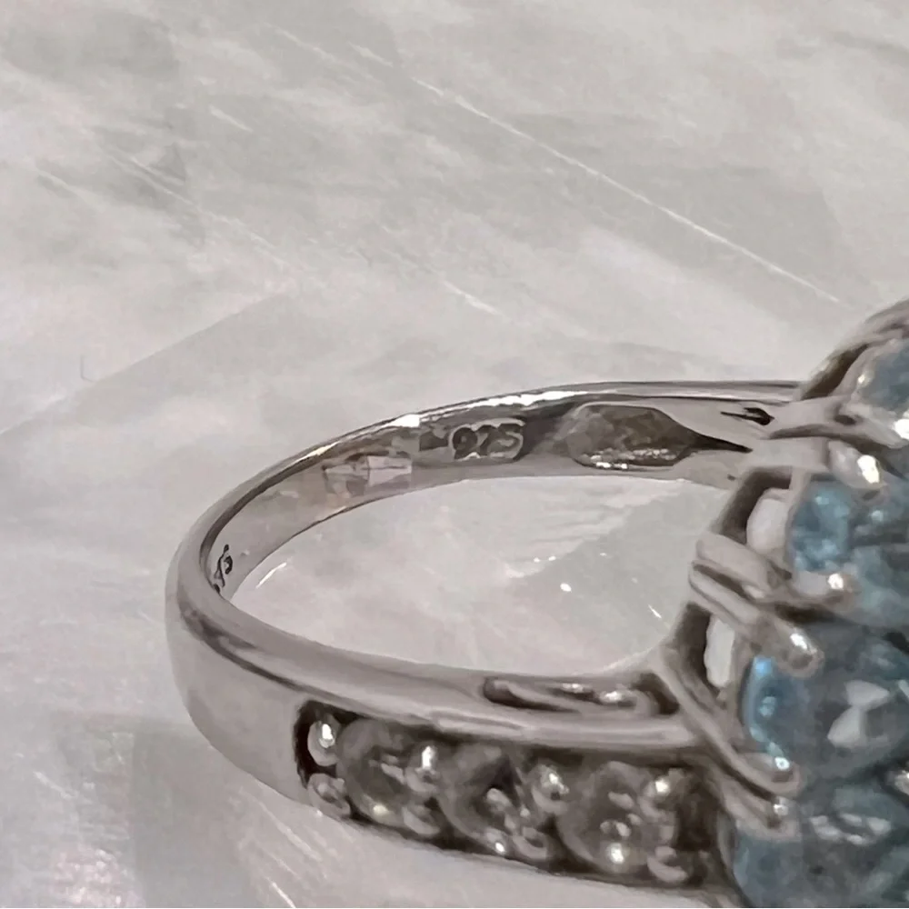 Marambaia Topaz and White Topaz Sterling Silver Cocktail Statement Ring Sz 8
